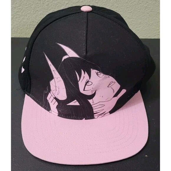 Lewd Complex Succubus Hentai Anime Black & Pink SnapBack Hat OS 2021 Cap